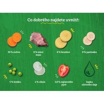 6x GERBER Organic detský príkrm zelenina s teľacím mäsom 190 g