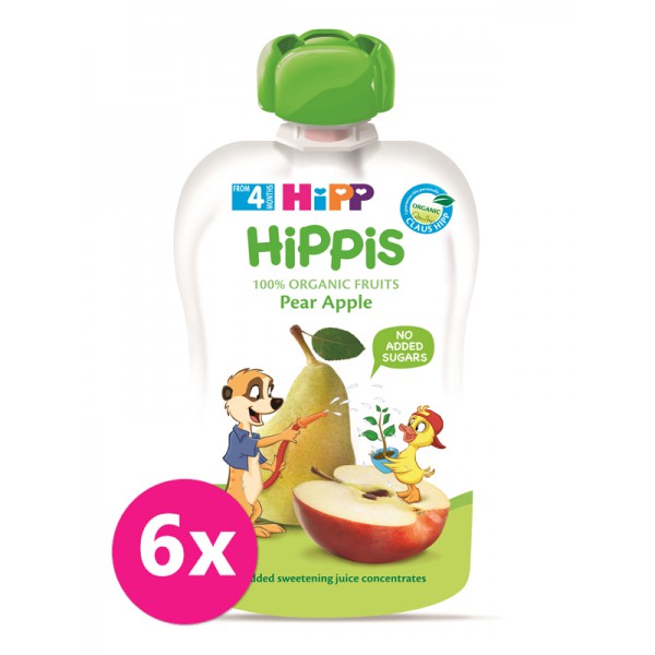 6x HiPP BIO Hippis Hruška-Jablko od uk. 4.-6. mesiaca, 100 g