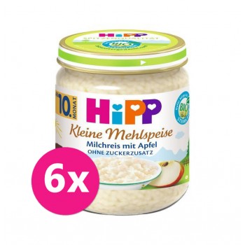 6x HiPP BIO Mliečna ryža s jablkami od uk. 9. mesiaca, 200 g