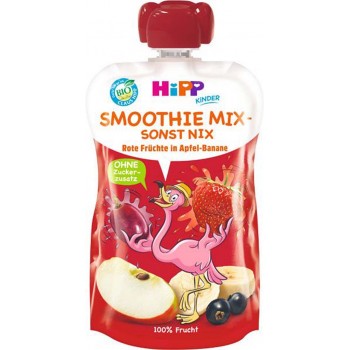 6x HiPP HiPPiS BIO Smoothie Jablko-Banán-Červené ovoce 120 ml – ovocný příkrm