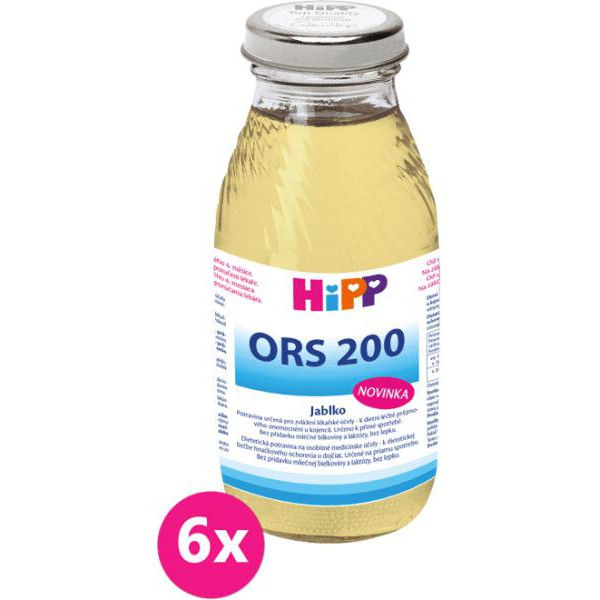 6x HiPP ORS 200 Jablko - rehydratační výživa (200 ml)