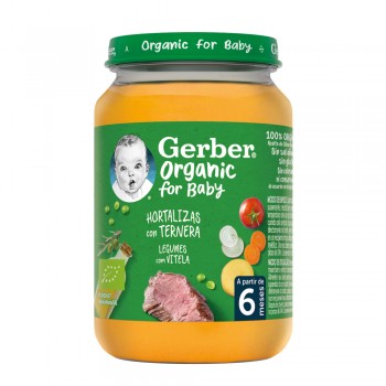 GERBER Organic detský príkrm zelenina s teľacím mäsom 190 g