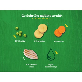 GERBER Organic detský príkrm hrášok so zemiakmi a kuracím mäsom 190 g​