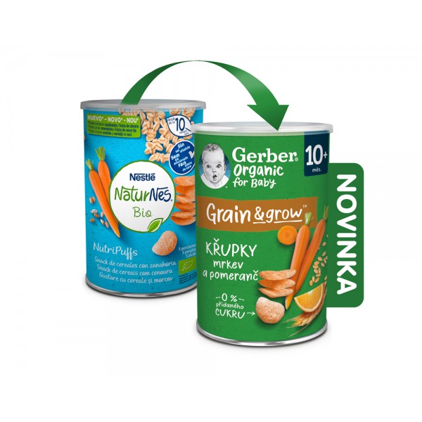 GERBER Organic chrumky s mrkvou a pomarančom 35 g​