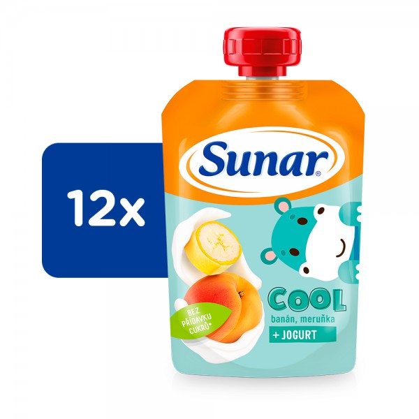 12x SUNAR Cool Banán, marhuľa a jogurt 110g