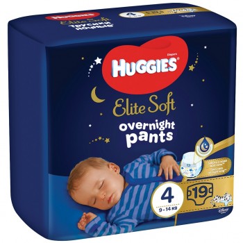 4x HUGGIES Elite Soft Pants OVN Nohavičky plienkové jednorazové 4 (9-14 kg) 19 ks