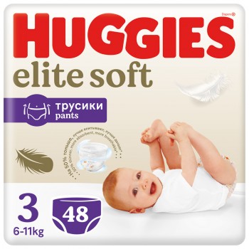 2x HUGGIES® Elite Soft Pants Nohavičky plienkové jednorázové 3 (6-11 kg) 48 ks