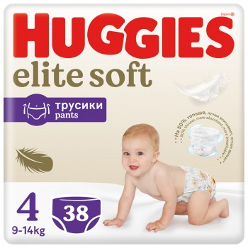 2x HUGGIES® Elite Soft Pants Nohavičky plienkové jednorázové 4 (9-14 kg) 38 ks