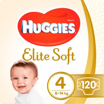 2x HUGGIES® Elite Soft Plienky jednorázové 4 (8-14 kg) 60 ks