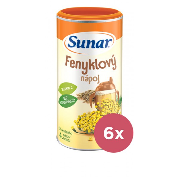 6x SUNAR Nápoj rozpustný feniklový 200 g