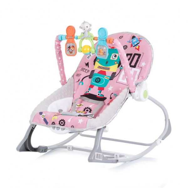 Chipolino Baby Spa vibrajúce a hrajúce lehátko do 9 kg Pink