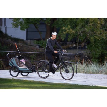 HAMAX Vozík za bicykel vr. ramená + kočíkovú set Cocoon One Grey/black