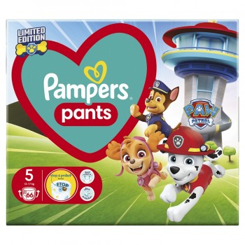 PAMPERS Plienky nohavičkové Active Baby Pants Paw Patrol veľ. 5 (12-17 kg) 66 ks