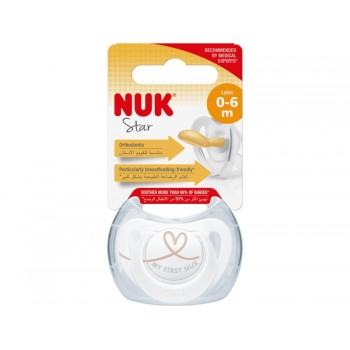 NUK Cumlík Star latex 0-6m, box biely