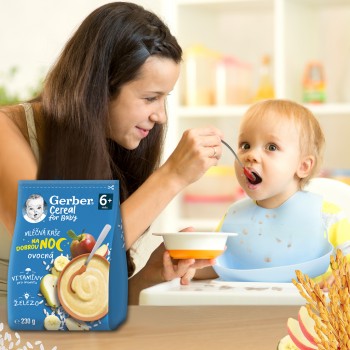 GERBER Kaša mliečna cereal ovocná Dobrú noc 230 g