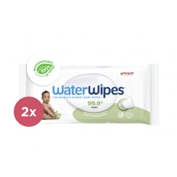 2x WATERWIPES Vlhčené obrúsky bez obsahu plastov Soapberry 60 ks ( 120 ks )