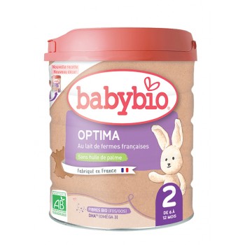 3x BABYBIO OPTIMA 2 dojčenské bio mlieko 800 g