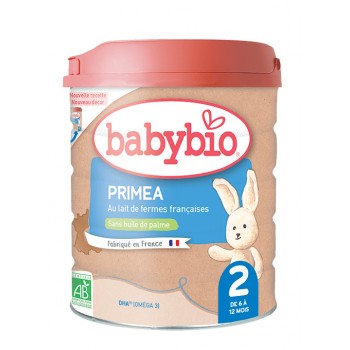 3x BABYBIO PRIMEA 2 dojčenské bio mlieko 800 g