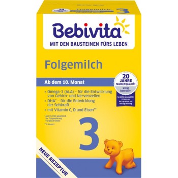 4x BEBIVITA Mlieko 3 Instantná pokračovacia mliečna výživa od uk. 9. mesiaca, 500 g