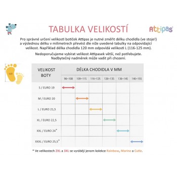 ATTIPAS Topánočky RainBow AR04 Green L veľ.21,5, 116-125 mm