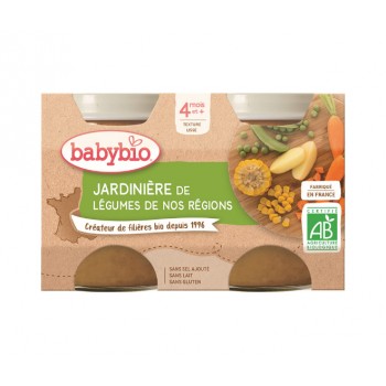 BABYBIO Príkrm zeleninová zmes 2x 130 g