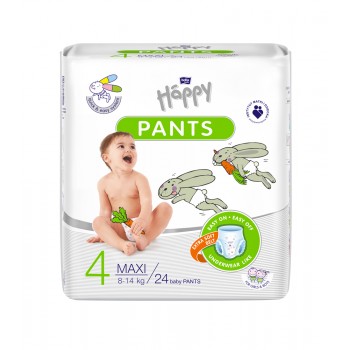 BELLA HAPPY Pants Nohavičky plienkové jednorazové 4 Maxi (8-14 kg) 24 ks