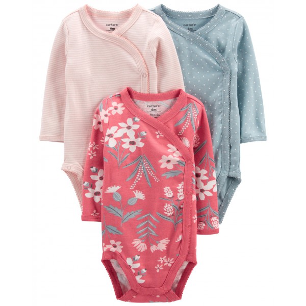 CARTER'S Body dlhý rukáv Pink dievča LBB 3ks PRE, veľ. 46