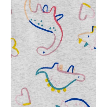 CARTER'S Body krátky rukáv Grey Dino dievča 12m