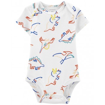 CARTER'S Body krátky rukáv Ivory Dino chlapec NB/ veľ. 56