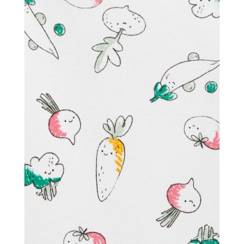 CARTER'S Body krátky rukáv Ivory Vegetables dievča NB/ veľ. 56