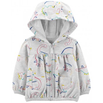 CARTER'S Mikina s kapucňou Grey Dino dievča NB/ veľ. 56