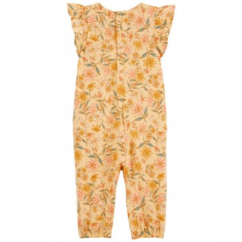 CARTER'S Overal bez nožičiek kr. rukáv Yellow Floral dievča NB
