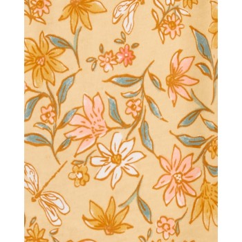 CARTER'S Overal bez nožičiek kr. rukáv Yellow Floral dievča NB