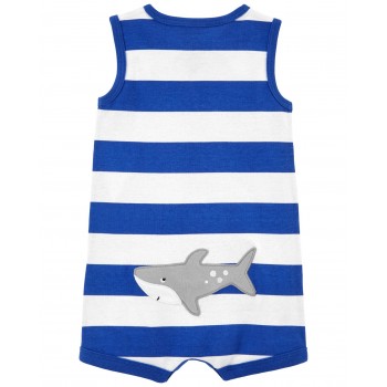 CARTER'S Opaľovačky Blue Stripe Shark chlapec NB/ veľ. 56