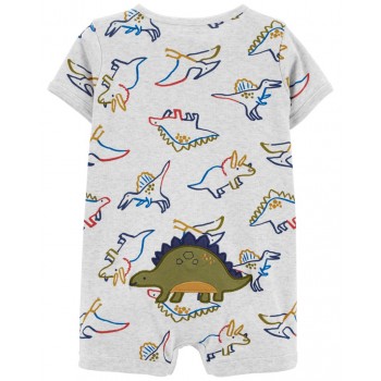 CARTER'S Overal letný krátky rukáv Grey Dino chlapec NB/ veľ. 56