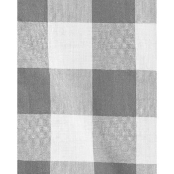 CARTER'S Overal letný krátky rukáv Grey Gingham chlapec NB