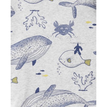 CARTER'S Overal letný krátky rukáv Grey Ocean chlapec LBB 2ks NB/ veľ. 56