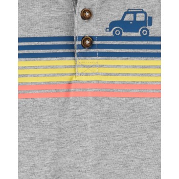 CARTER'S Overal letný Multi Stripes chlapec NB