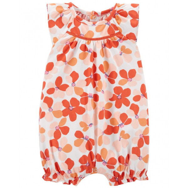 CARTER'S Overal letný Orange Floral dievča NB/ veľ. 56
