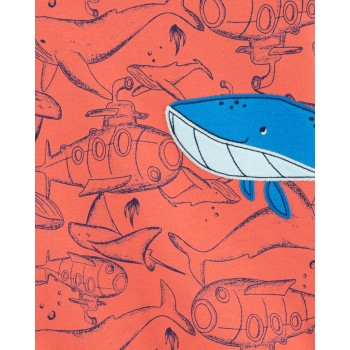 CARTER'S Overal letný Orange Whale chlapec 9m