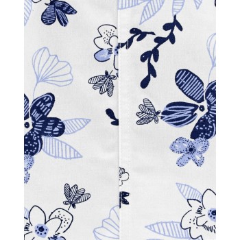 CARTER'S Set 2dielny body kr. rukáv, šaty na traky Blue Floral dievča 3m