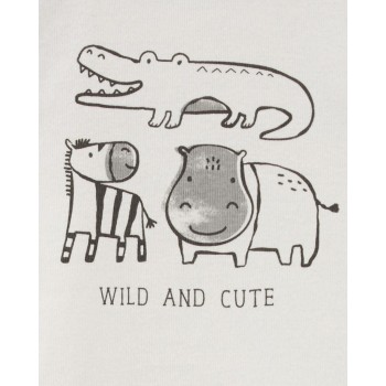 CARTER'S Set 2dielny body kr. rukáv, tepláky Black Animals chlapec NB/ veľ. 56