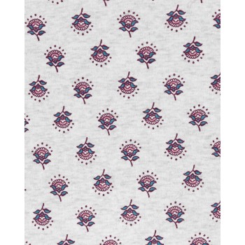 CARTER'S Set 2dielny tričko kr. rukáv, nohavičky na traky Purple Flowers dievča NB/ veľ. 56