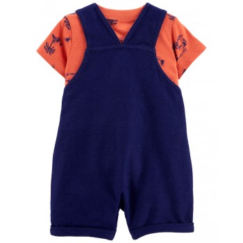 CARTER'S Set 2dielny tričko kr. rukáv, kraťasy na traky Navy Orange chlapec 12m