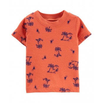 CARTER'S Set 2dielny tričko kr. rukáv, kraťasy na traky Navy Orange chlapec 6m