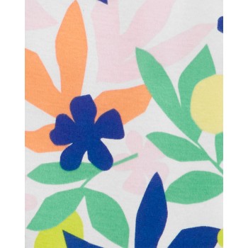 CARTER'S Set 3dielny body kr. rukáv, tričko kr. rukáv, kraťasy Orange Flower dievča 3m