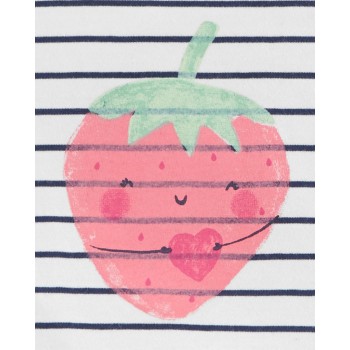 CARTER'S Set 3dielny body kr. rukáv, tričko kr. rukáv, kraťasy Strawberry Stripes dievča 6m