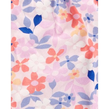 CARTER'S Set 3dielny body na ramienka, body kr. rukáv, kraťasy Purple Flowers dievča NB/ veľ. 56