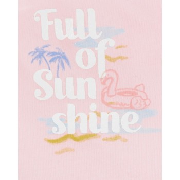 CARTER'S Set 3dielny body na ramienka, tielko, kraťasy Pink Sunshine dievča 24m