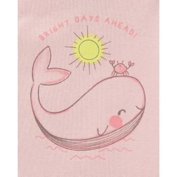 CARTER'S Set 3dielny legíny, body kr. rukáv, body bez rukávov Pink Whale dievča LBB 3m